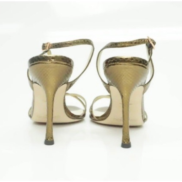 NWB - VINTAGE Jimmy Choo Watersnake Copper Strappy Heel - Picture 4 of 6